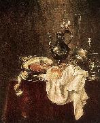 Willem Claesz. Heda Ham and Silverware oil painting on canvas